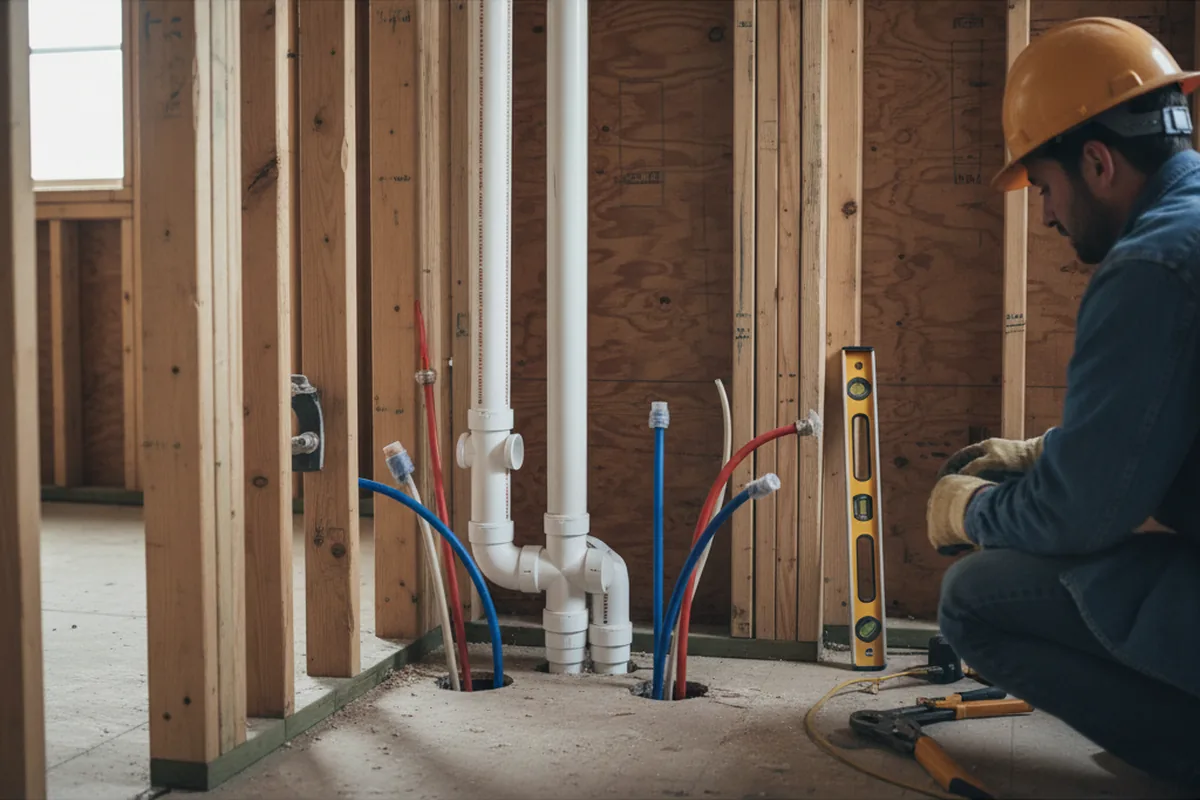 Drain and supply rough-in during Drain Cleaning in Clarkton